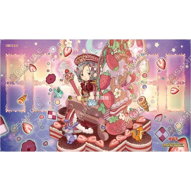 Card Pad Madolche Puddingcess Chocolat-A-La-Mode Yu-Gi-Oh! Rubber Diy Thickening Action Toy Figures Game Collection Battle Mat
