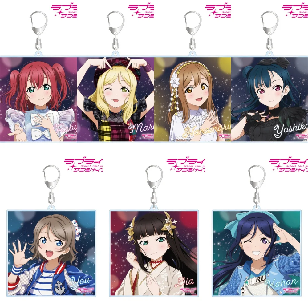Llavero de Anime Love Live de 6CM, Figura de Chica de Kotori Minami Nico Yazawa, Colgante Acrílico, Accesorios para Llavero, Regalo para Otaku