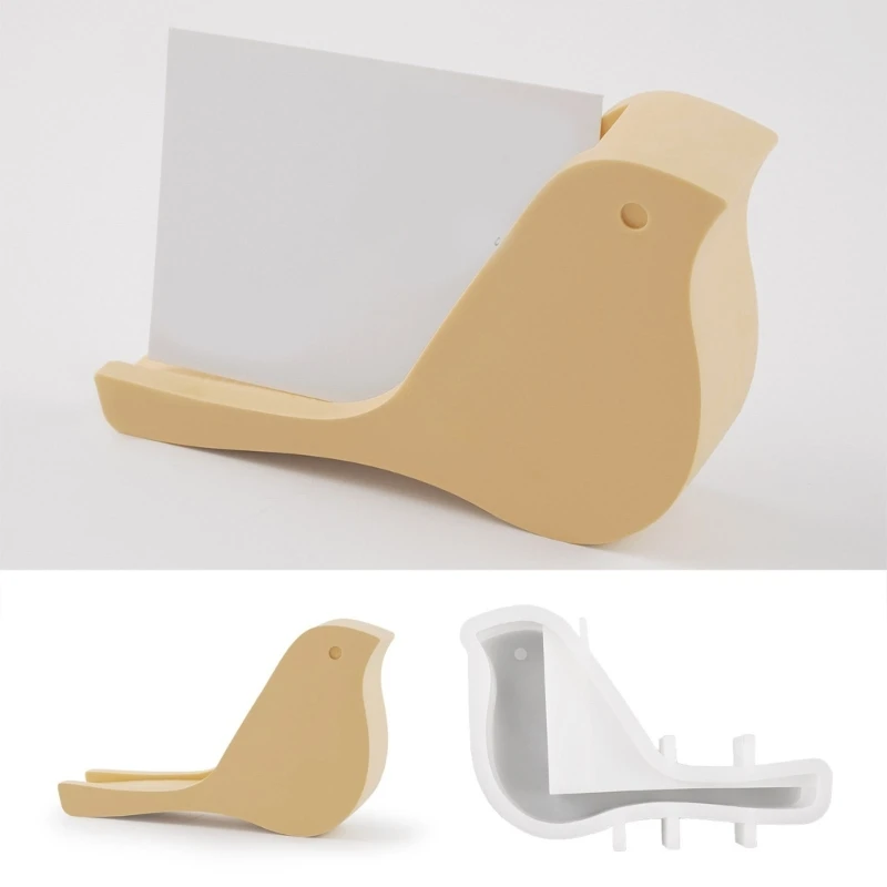 Creative Bird Card Holder Silicone Mold Home Office Decorative Moulds Silicone Texture for Cement and Resin Craft