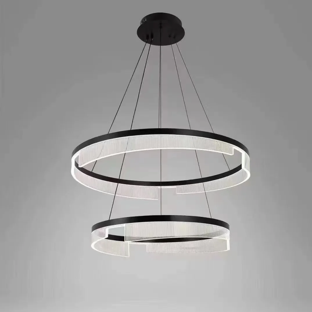 Living room lamp modern simple atmosphere Nordic light luxury led lamp Internet celebrity new optical acrylic ring pendant lamp