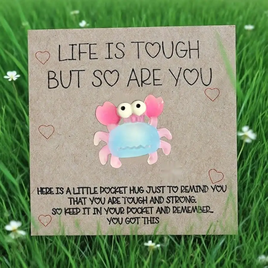 1-100pcs  Cute Mini Colorful Resin  Inspirational Animal Themed Appreciation Gifts Assorted Resin Figurines with Note Cards Mixe