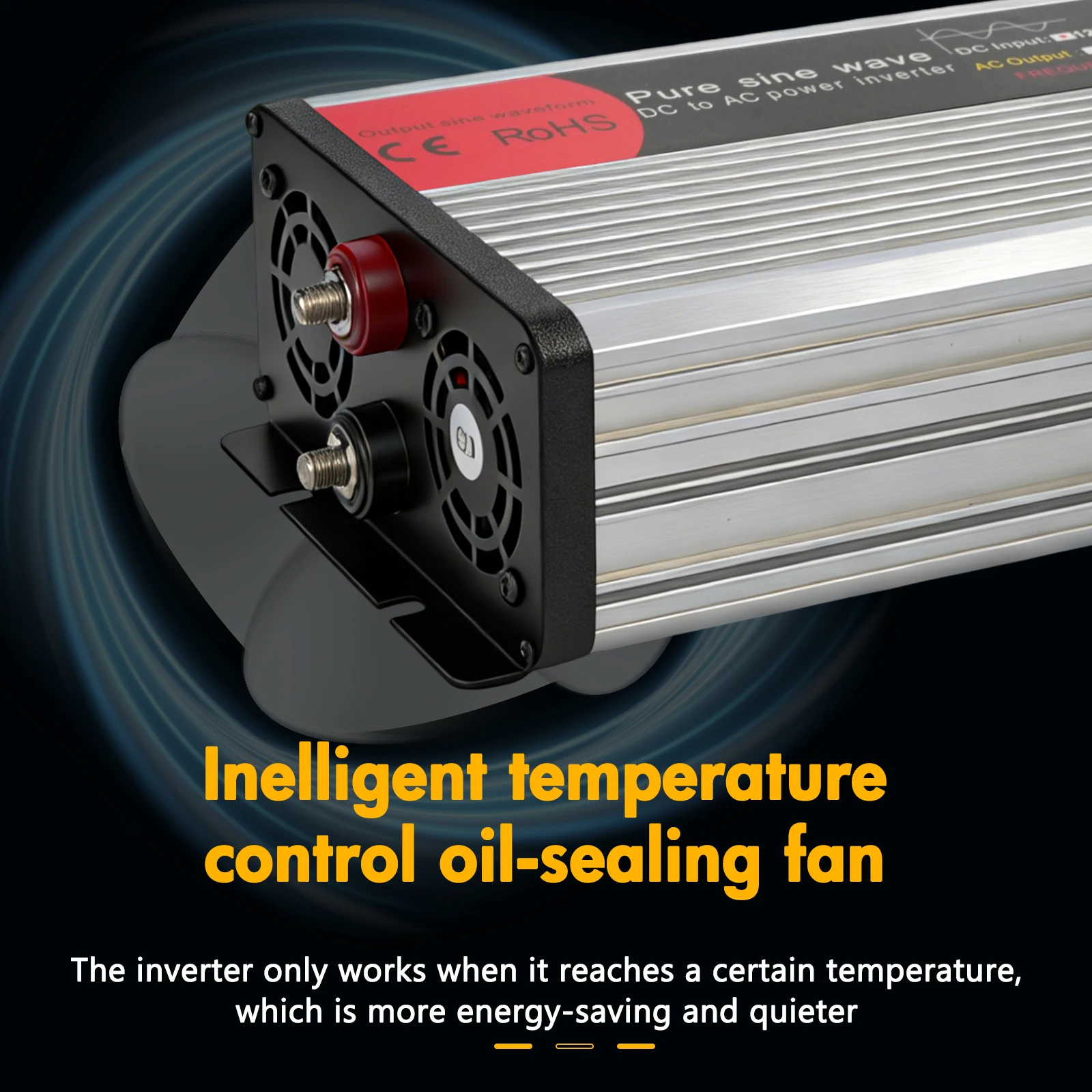 16000W Car Power Inverter DC 12V to AC 110V Pure Sine Wave Solar Converter Portable with LCD Display