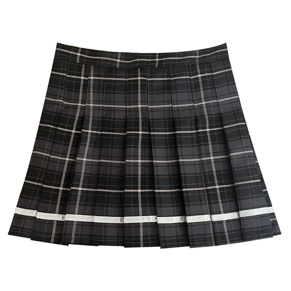 Japanese Student Short Sleeve Shirt Plaid Pleated Skirt Tie Full Set Student Cosplay Costume Anime Mini Grid Uniform Sexy Jk Set