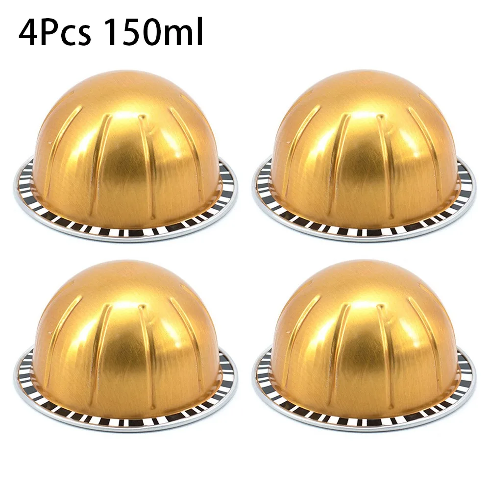 Cápsulas de café portátiles reutilizables, 40/80/150/230ml, taza de papel de aluminio sellada, recargable para cápsulas de café Vertuo Next, 4 Uds.