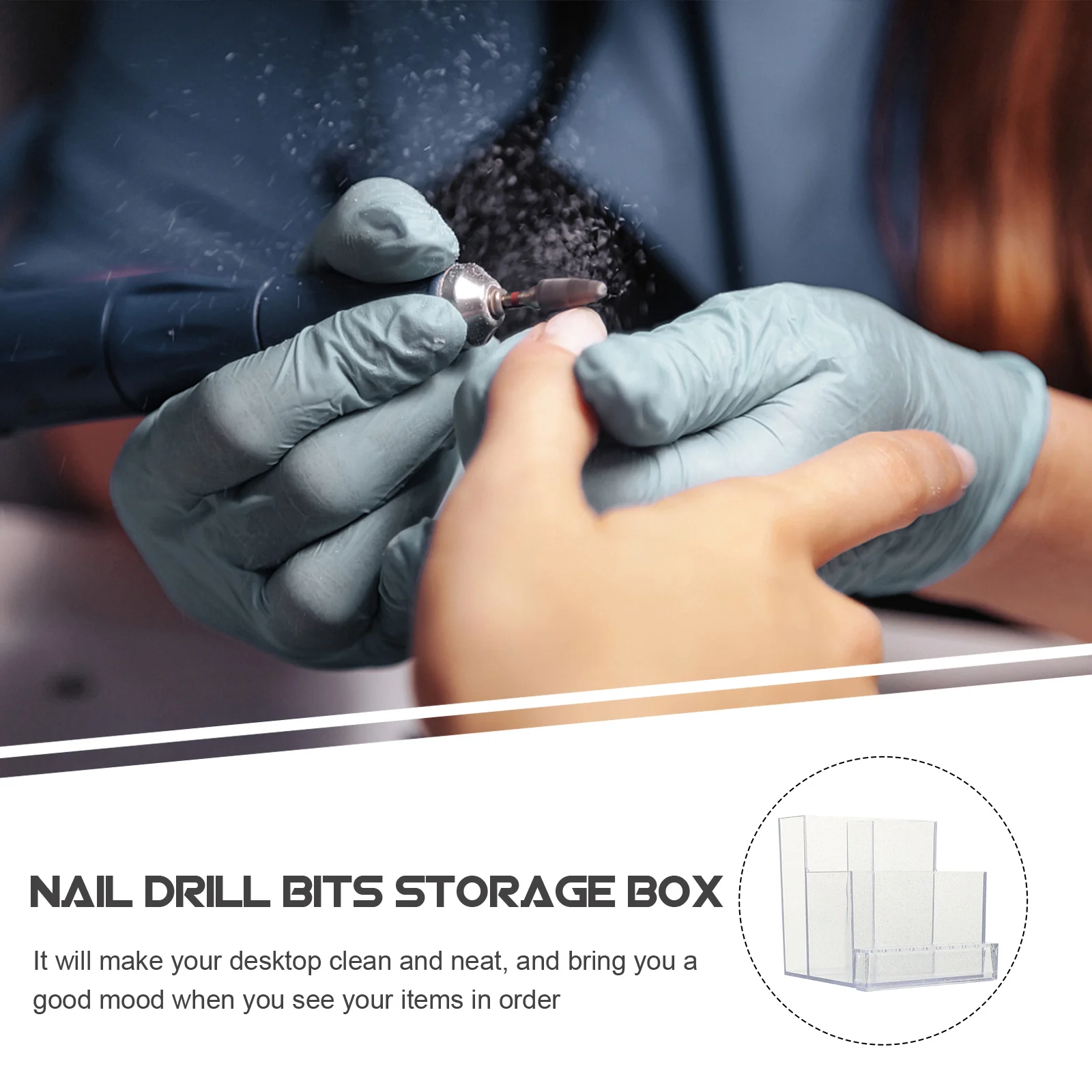 

Grinding Finishing Case Grinder Storage Box Nail Tools Polish Display Holder Sanding Plastic Drill Bit