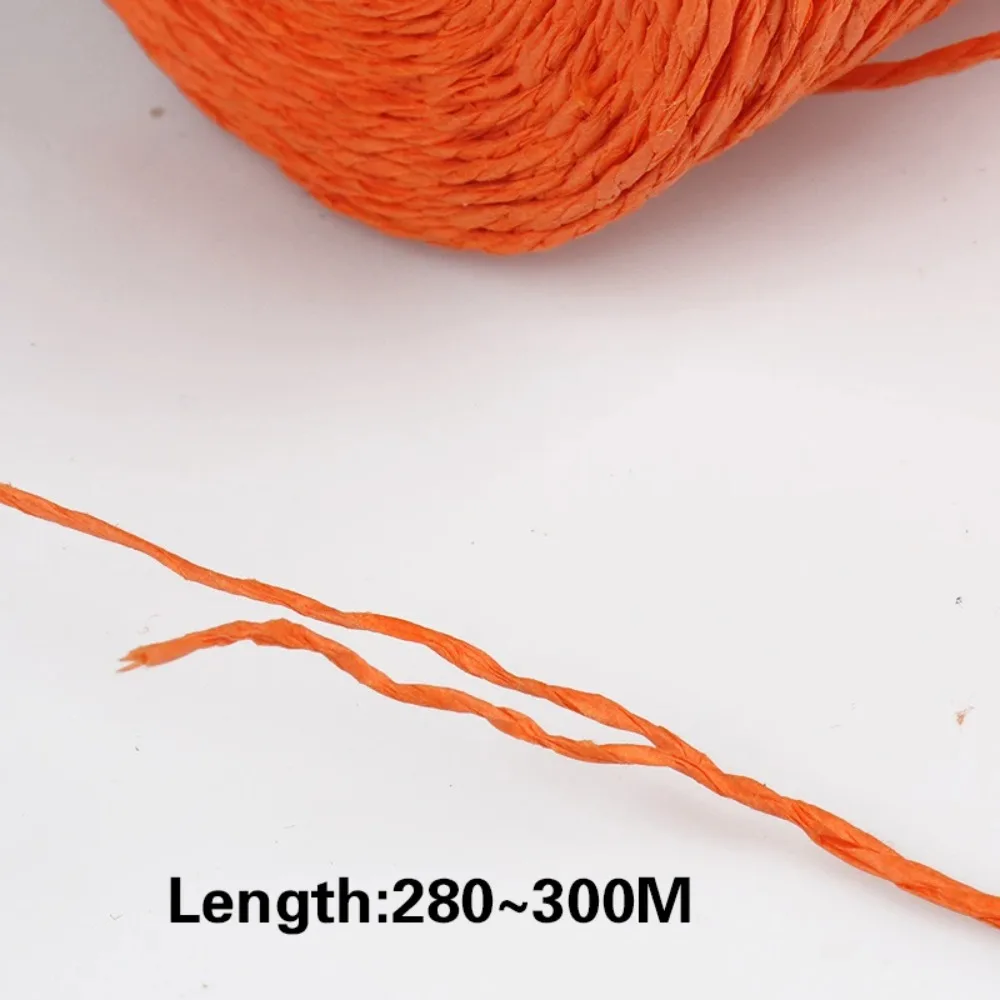 280-300 m/rotolo nuovo filato di paglia di rafia fai da te lavorato a mano cesto naturale materiale per maglieria fili colorati cappello all'uncinetto