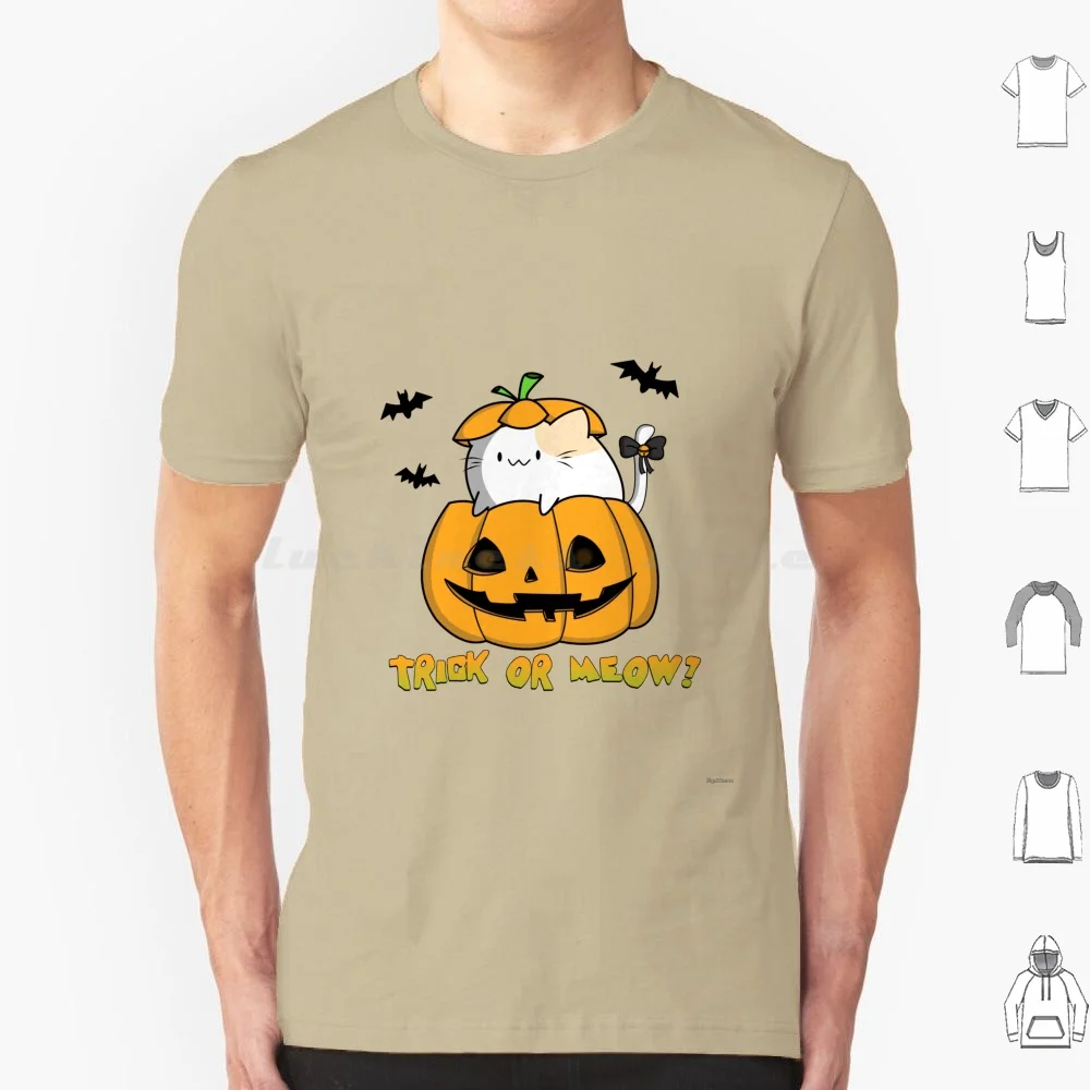 Trick Or Meow ? T Shirt 6xl Cotton Cool Tee Halloween Scary Pumpkin Bat Kitty Cat Pussycat Pussy Neko Cute Kawaii Sugoi