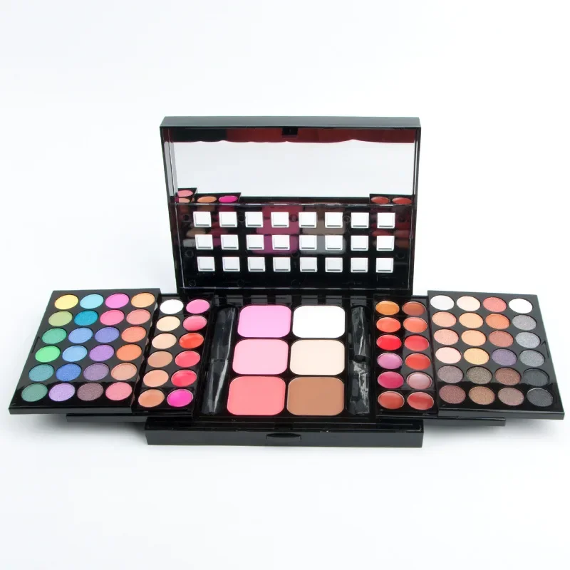 Coffret de maquillage avec boîte en aluminium pour femme, fard à barrage, rouge à lèvres, eye-liner, correcteur, poudre, BLO256