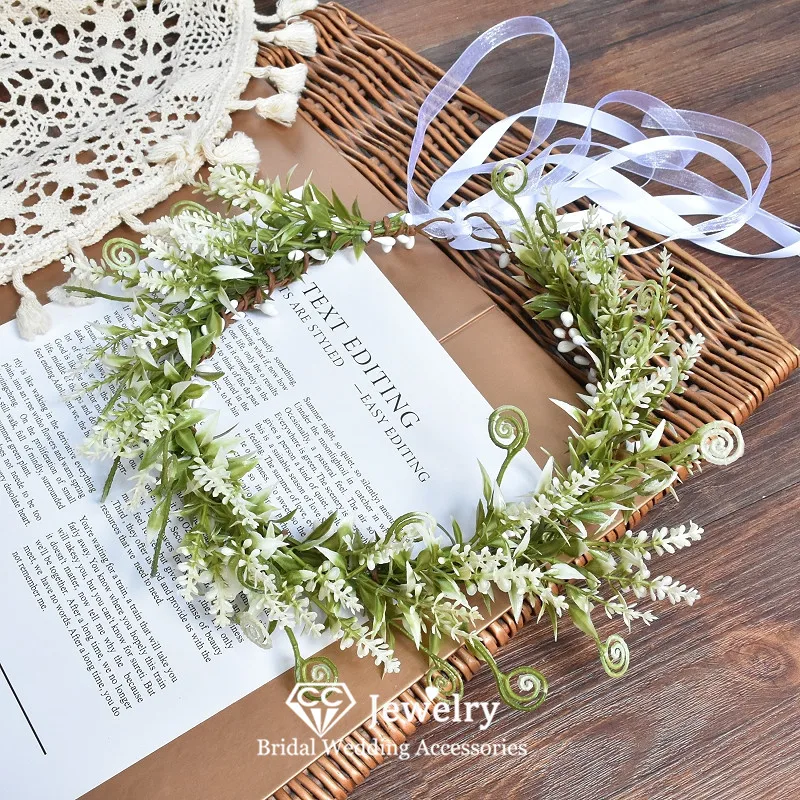 

CC Wreath for Women Wedding Hair Accessories Bridal Headpiece Engagement Hairwear Leaf Shape Forest Party Garland Headbands DD29