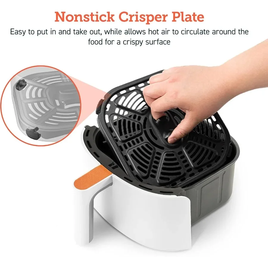 에어프라이어 4쿼트 7가지 요리 기능 에어프라이어 무료 앱에 150개 이상의 레시피 제공 97% 저지방 프레이도라 데 아이레 식기세척기 사용 가능 1인용 설계