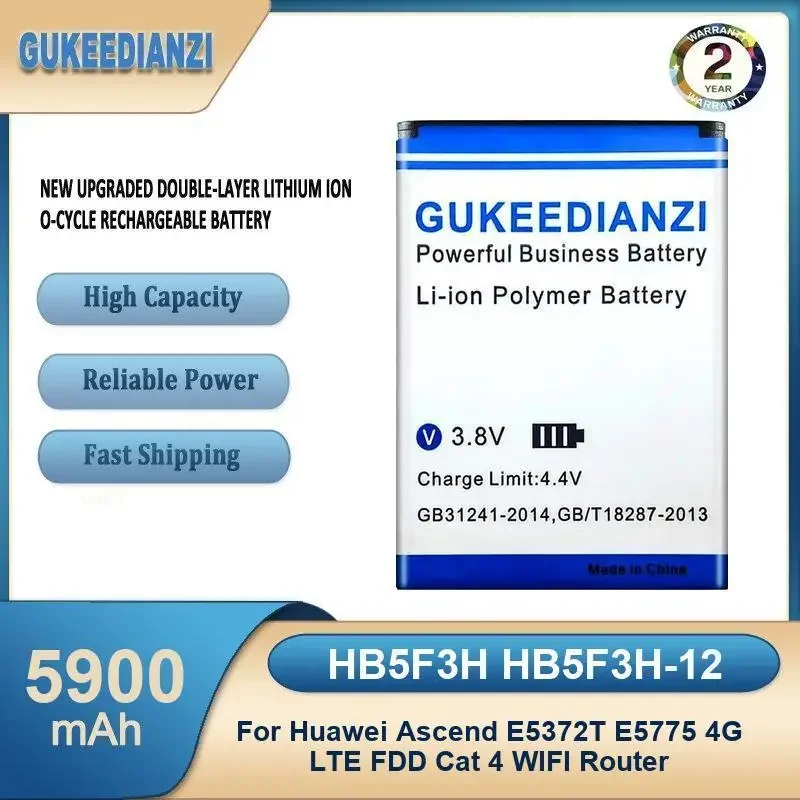 

HB5F3H HB5F3H-12 5900mAh High Capacity Mobile Phone Battery For Huawei Ascend E5372T E5775 4G LTE FDD Cat 4 WIFI Router