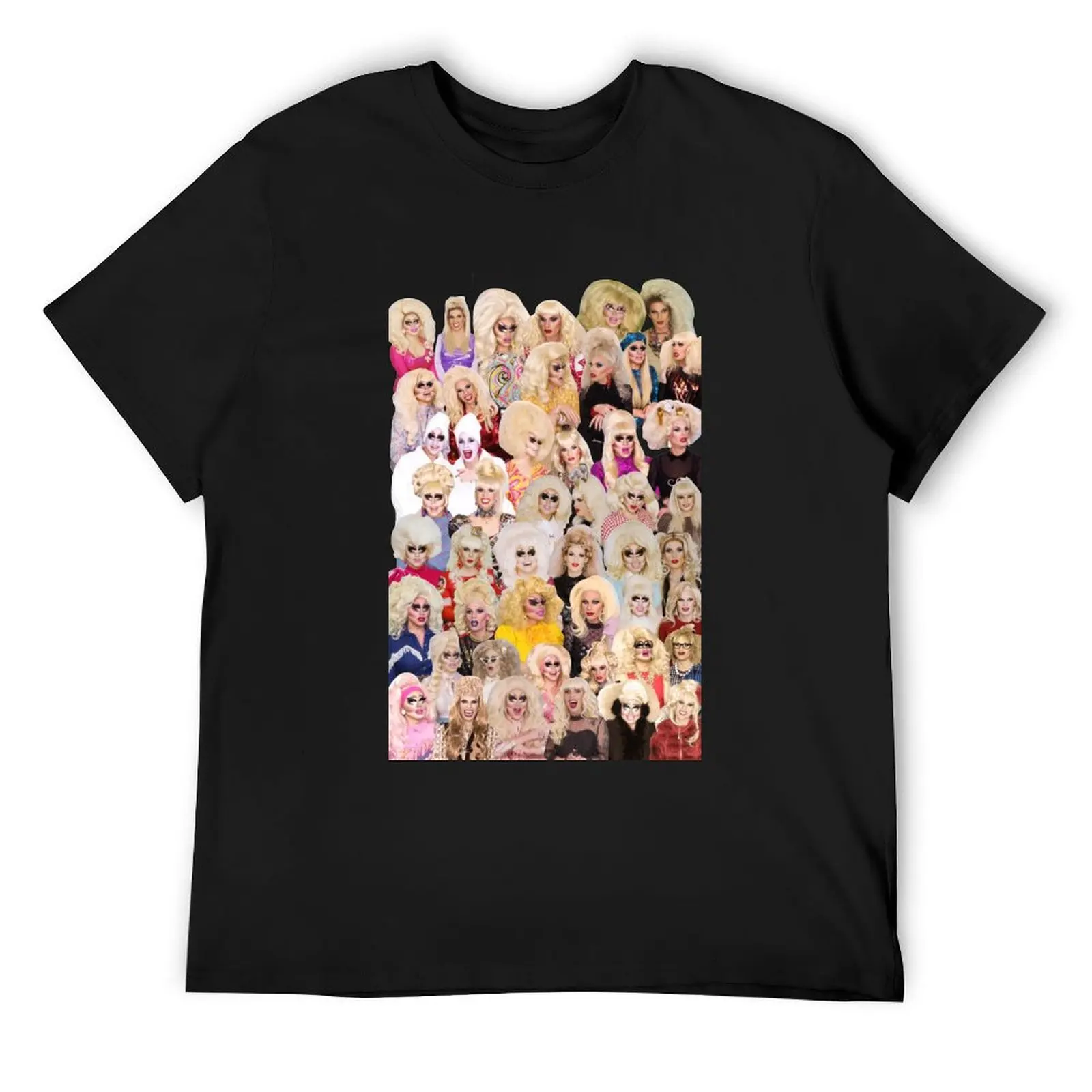 unhhhh trixie katya collage drag T-Shirt vintage summer top graphics vintage t shirts men workout shirt