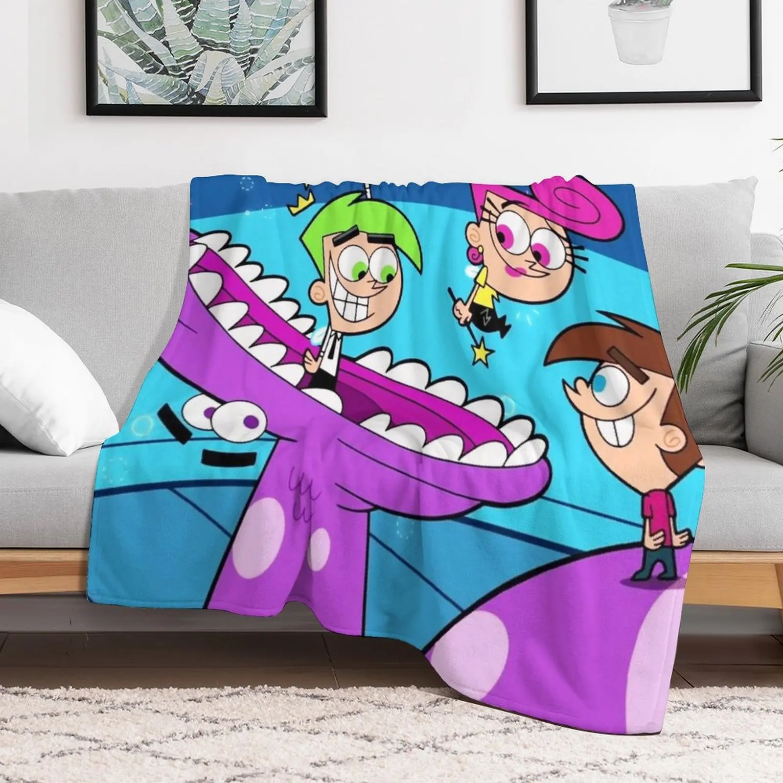 Fairly odd Parents Funny Gift For Fans fairly odd parents movie cartoon Throw Blanket cosplay anime Luxury Throw Blankets