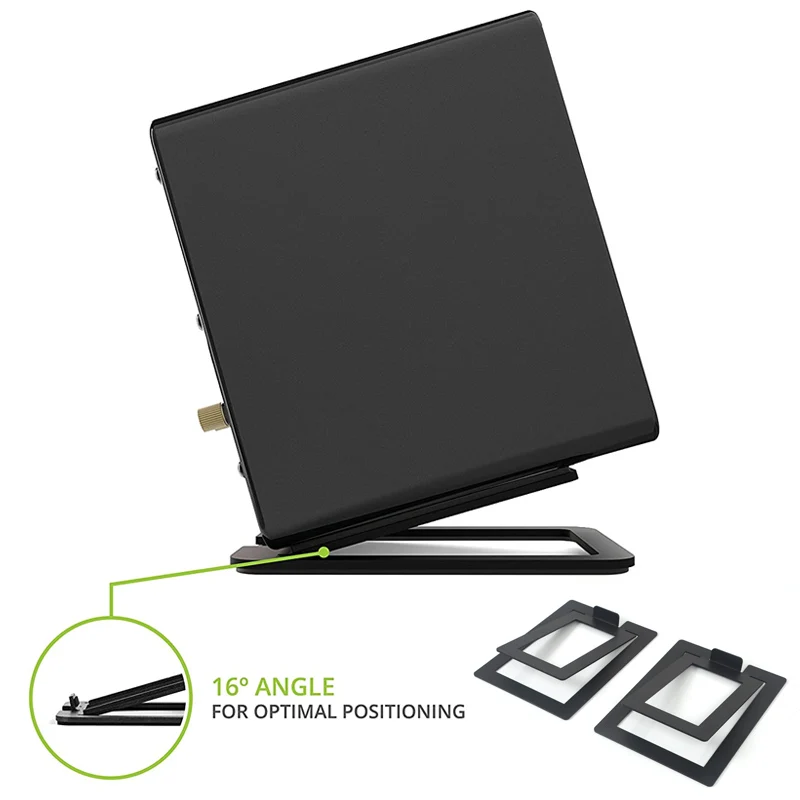 ตัวยึดตัวหน่วงการสั่นสะเทือนลำโพงคอมพิวเตอร์ตั้งโต๊ะแบบปรับมุมได้16 ° แท่นวางโลหะทนทานสำหรับลำโพงที่ใช้งานอยู่