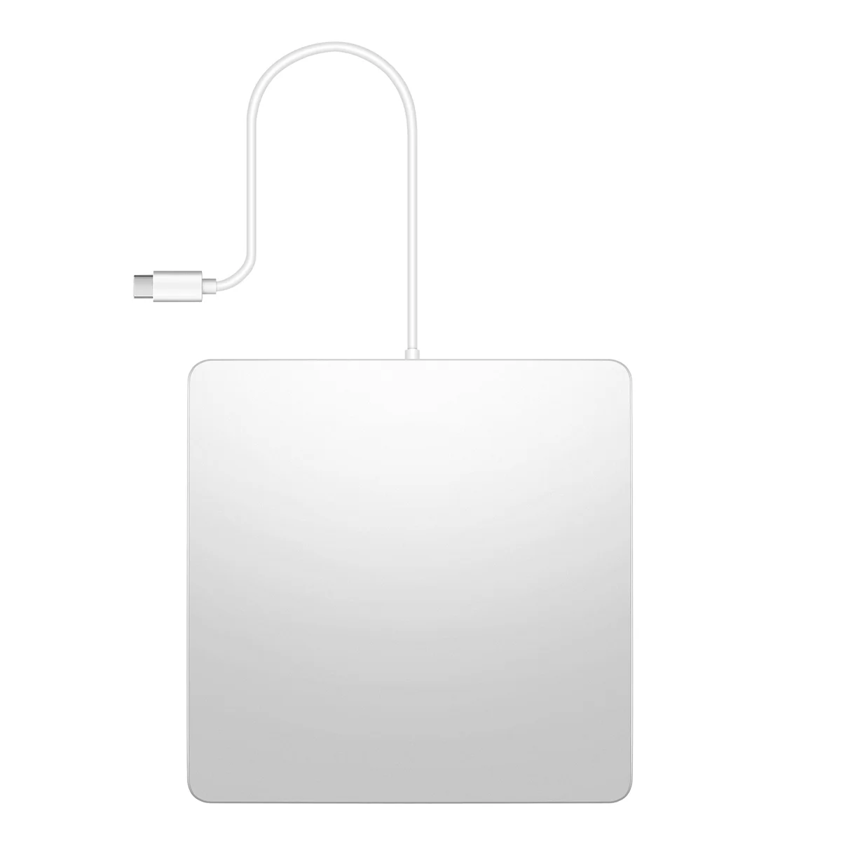 ไดรฟ์ซีดี/ดีวีดีภายนอก USB Type C เครื่องเล่นซีดีแบบพกพาแบบไม่มีไดรฟ์สําหรับแล็ปท็อปพีซี สีเงิน