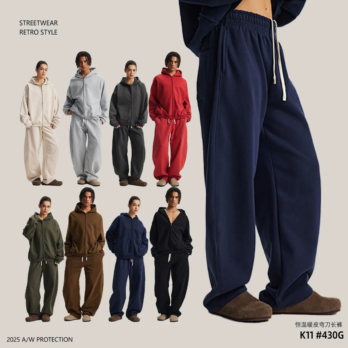 Men's Casual Sweatpants Drawstring Joggers Warm Fleece Lined Long Pants Evening Dress