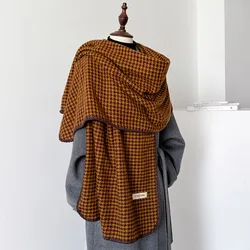 2024 Autumn Winter Scarf FOR Women Men New Fashion Soft Thick Warm Double-sided Design Shawl Imitation Cashmere Houndstooth Wrap