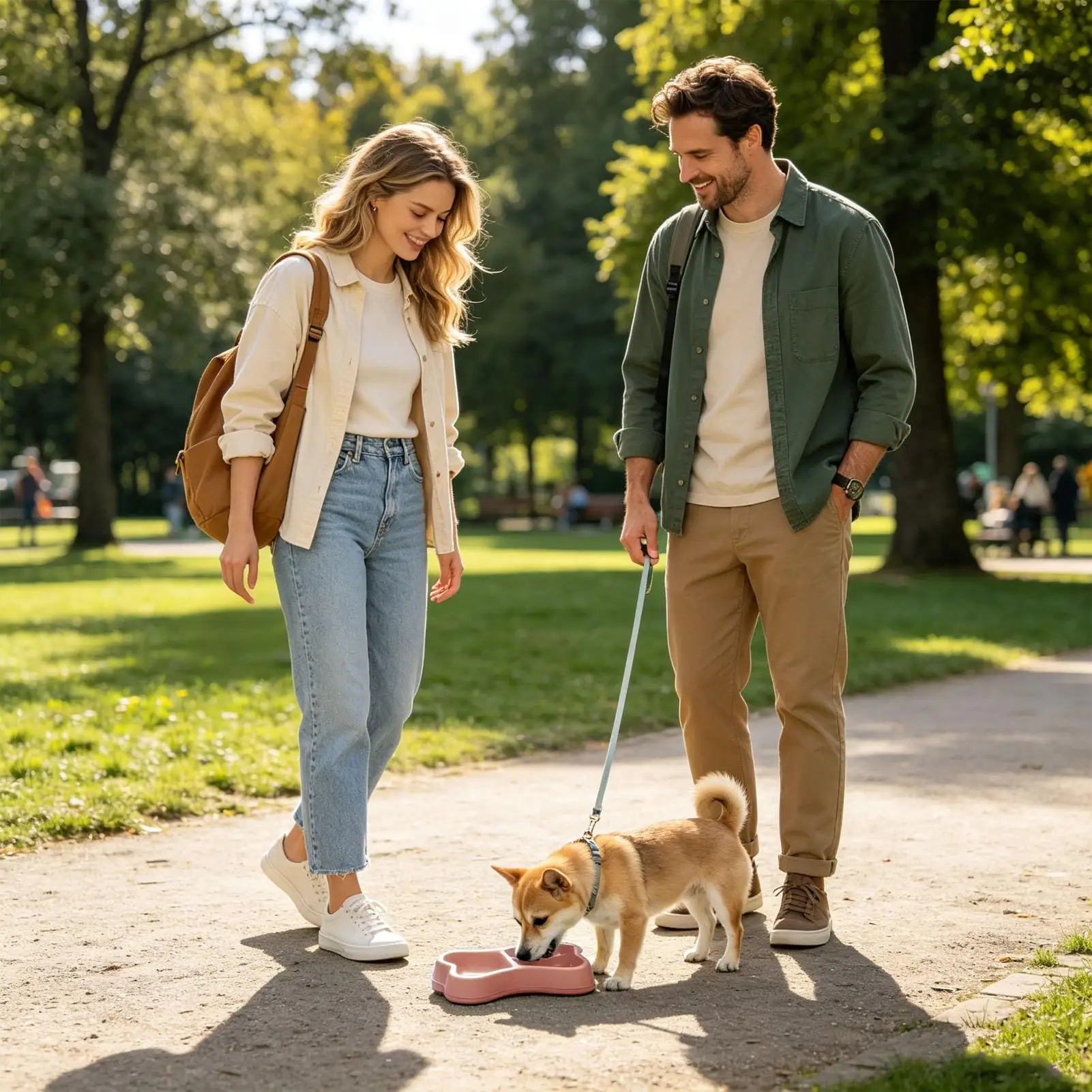 Dog Food And Water Bowl 2 In 1 Container Dish With Widened Base Dog Feeding Bowl For Outdoor Travel Indoor Floor Crate Kennel
