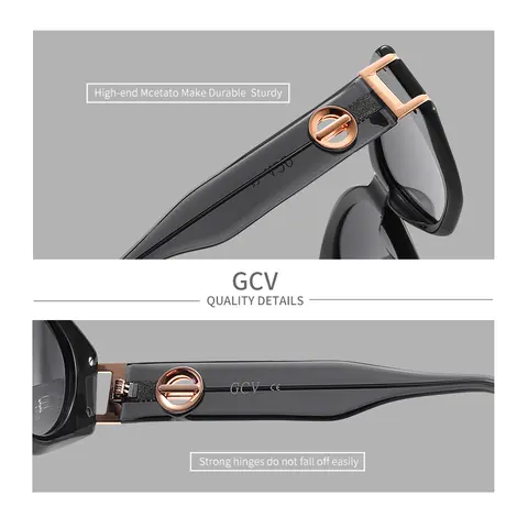 जीसीवी ब्रांड फैशन अवांट-गार्डे एसीटेट उपस्थिति पेटेंट डिजाइन महिलाओं के जीएम कैट आई धूप का चश्मा ध्रुवीकृत प्रकाश और यूवी संरक्षण 6 best sales जीएम सनग्लास - №4