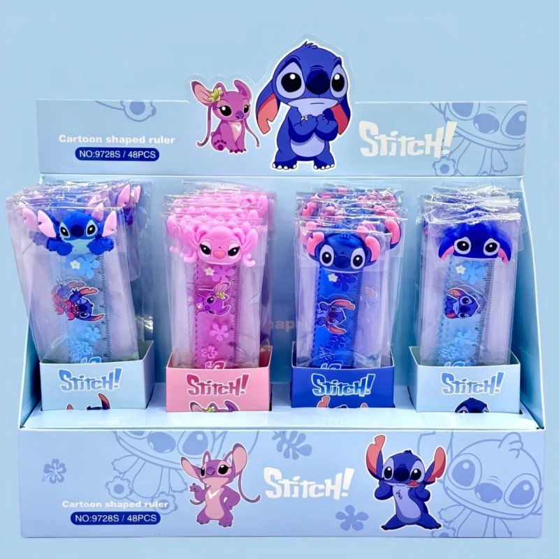 24 шт./лот Kawaii Stitch закладка линейка измерительные прямые линейки инструмент для рисования рекламные канцелярские принадлежности подарок школьные принадлежности