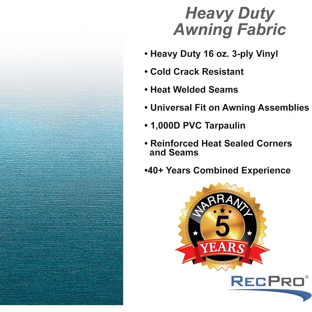 استبدال قماش المظلة RV |   خيارات العرض من 8 إلى 22 قدم |   مجموعة متنوعة من خيارات الألوان |   استبدال المظلة RV بطول 8 بوصة (96 بوصة).