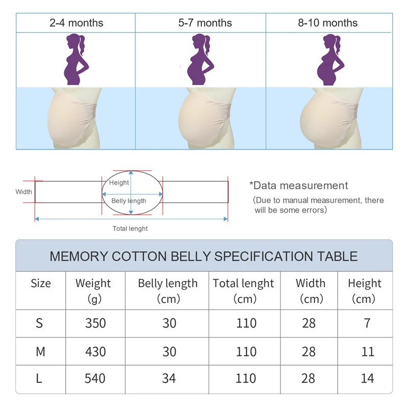 LERVANLA Memory Foam Fake Belly Fake Pregnant Belly Props Transformation Belly Light Cotton Unisex Belly
