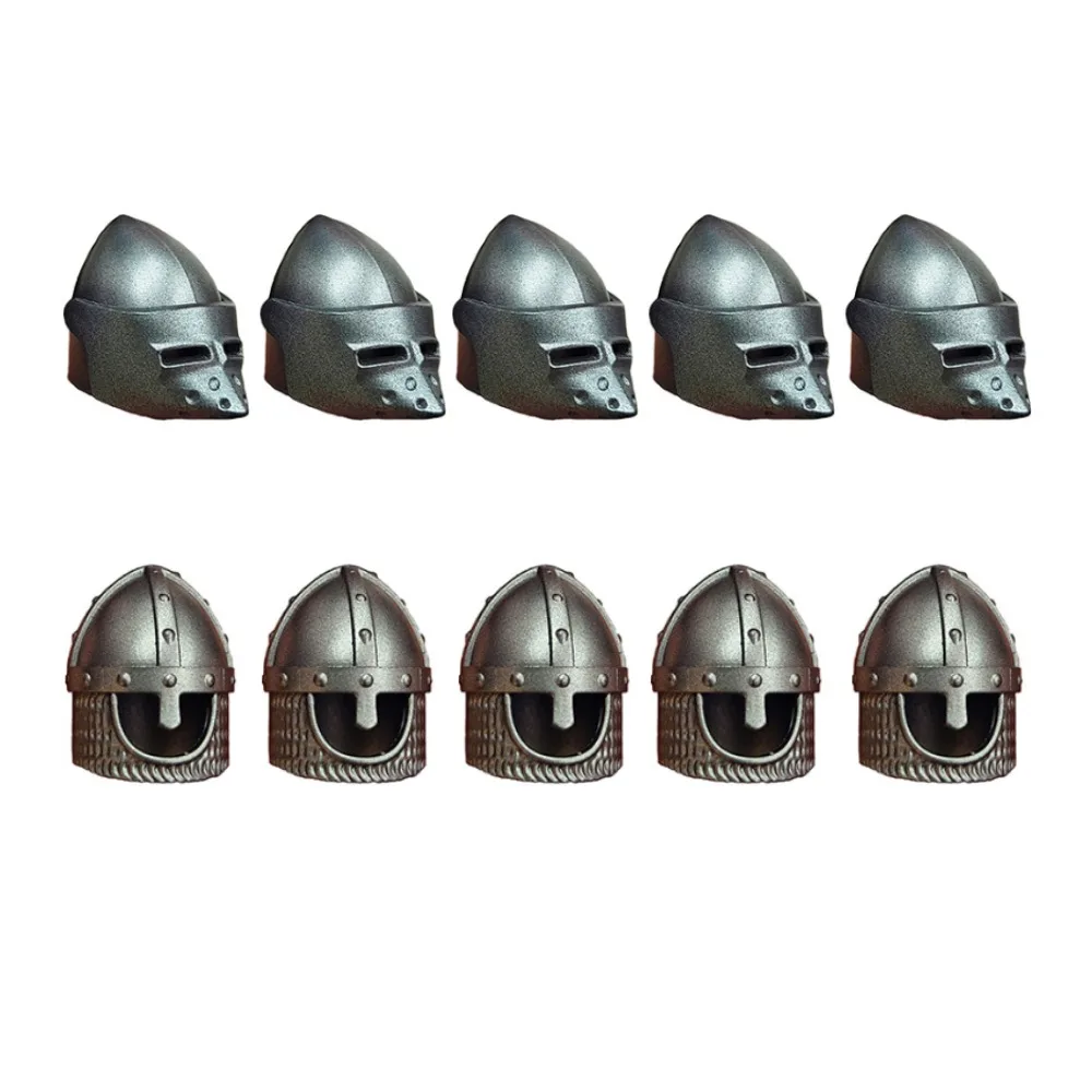 MOC Mittelalterliche Kriegsszene DIY Zubehör Schild Helm Rüstung Ritterfigur General Modellbausatz Spielzeug Perfektes Geschenk für Jungen