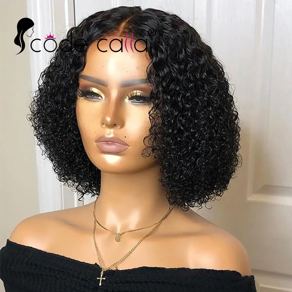 

Wear and Go Glueless Wigs Short Bob Wig Human Hair Kinky Curly Upgraded NoGlue 7x6 Lace Frontal Wigs Human Hair for Black Women