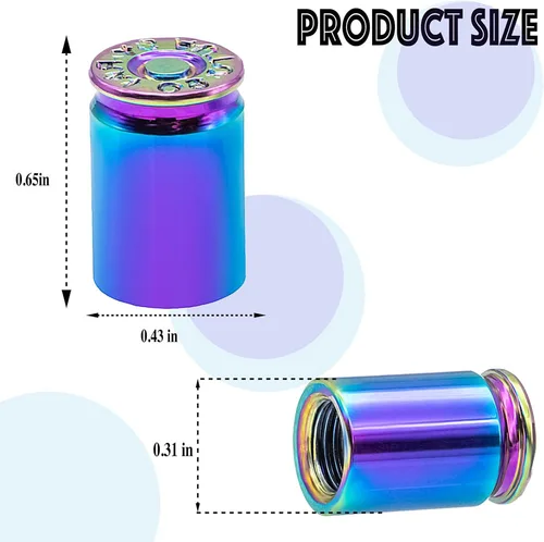 Imagen 2 del producto 4 Uds. Tapas de vástago de válvula de neumático de carcasa de bala, tapa de vástago de aire de coche de aleación de aluminio para coches, SUV, camiones, bicicletas, motocicletas, bicicletas