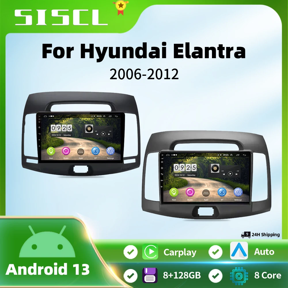 

SISCL Android 13 2Din 4G Car Radio Multimedia Video Player for Hyundai Elantra 4 HD 2006-2012 Navigation GPS Auto Stereo Carplay