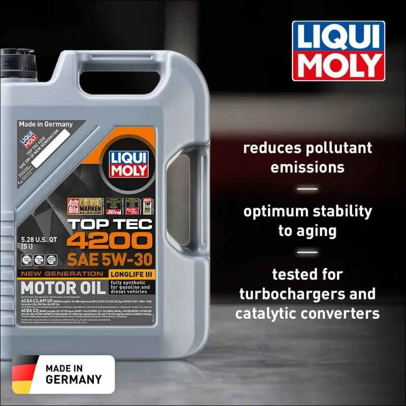 LIQUI MOLY Top Tec 4200 SAE 5W-30 New Generation | 5 L | Synthesis technology motor oil | SKU: 2011