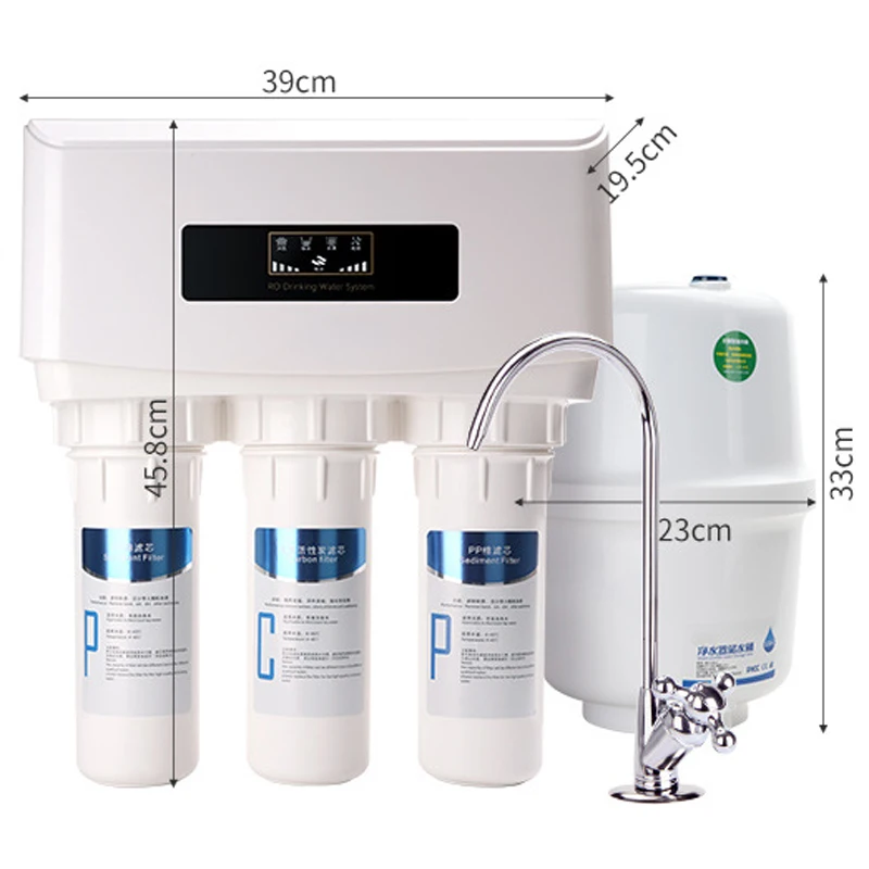 75G RO Reverse Osmosis Water Purification System with Faucet for Direct Drinking; Removes Bacteria, Limescale, and Heavy Metals