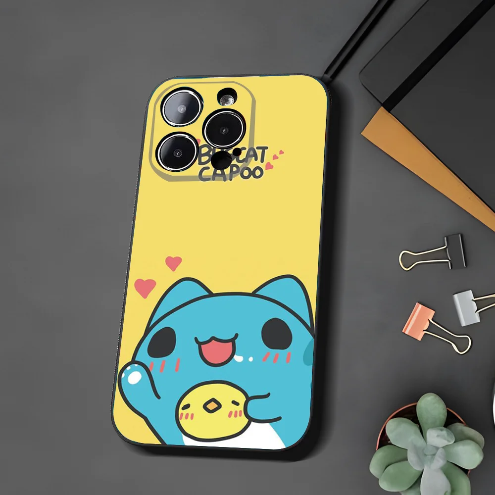 Comic Cat Bugcat Capoo Phone Case For Xiaomi 11 Redmi Note 11 5G 8T 9A 9 10T Note8Pro Note9 12SUltra Black Case