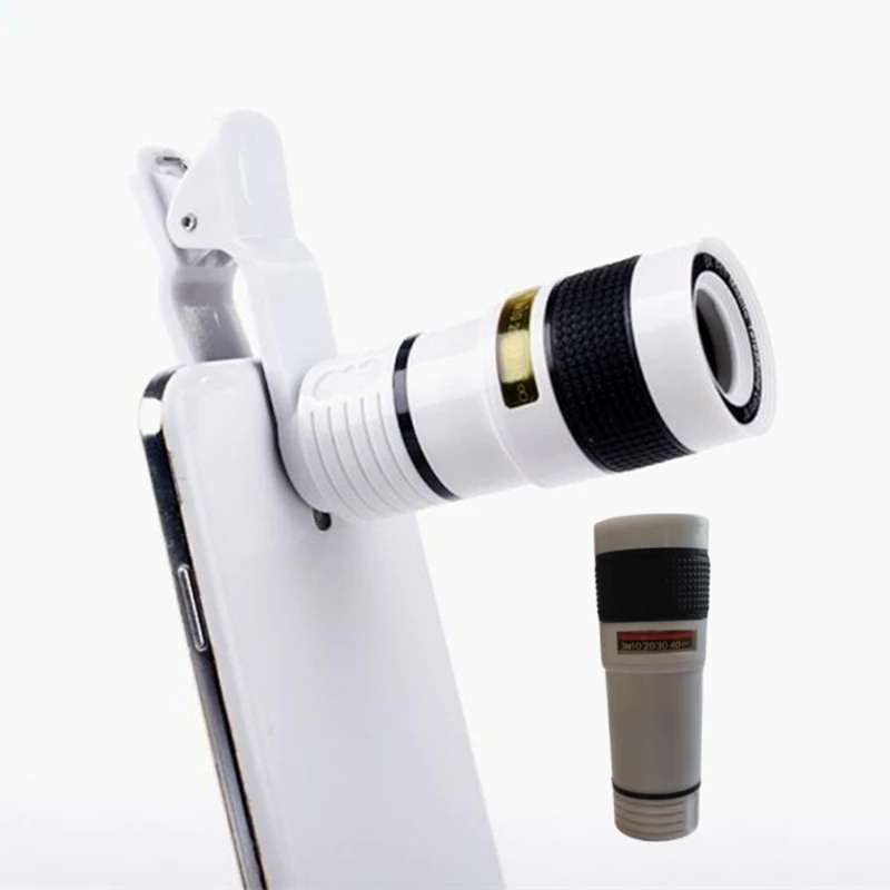 8X Long Focus Mobile Phone Lens 8x HD Zoom Monocular Phone Camera Len External Clip Phone Telescope