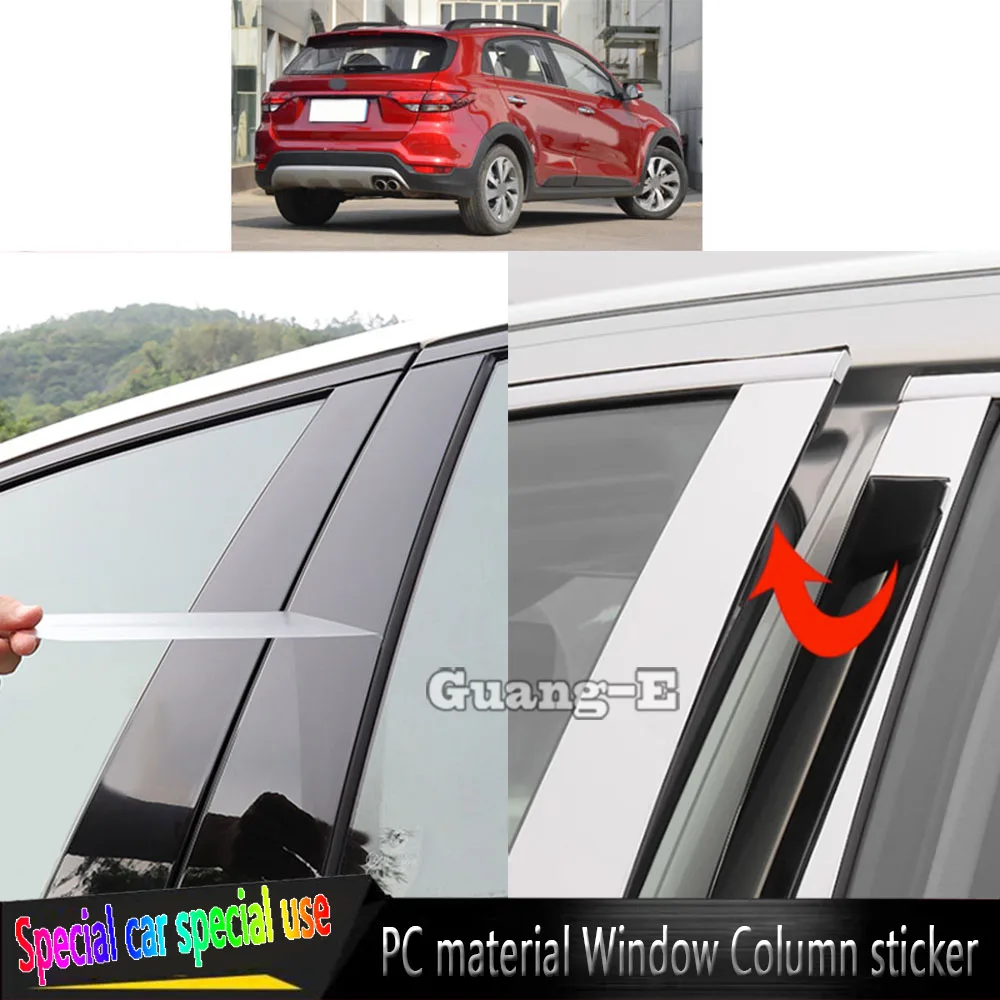 

For Kia KX CROSS 2017 2018 2019 2020-2022 Car TPU/Glossy Mirror Pillar Post Cover Door Trim Window Molding Stickers Plate 10PCS