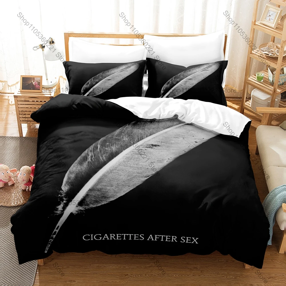 Cigarettes After Sex Dream Pop Minimal Text Duvet Cover Set 3PCS Bedding With 2 Pillowcases Indie Slowcore Music Fans Decor