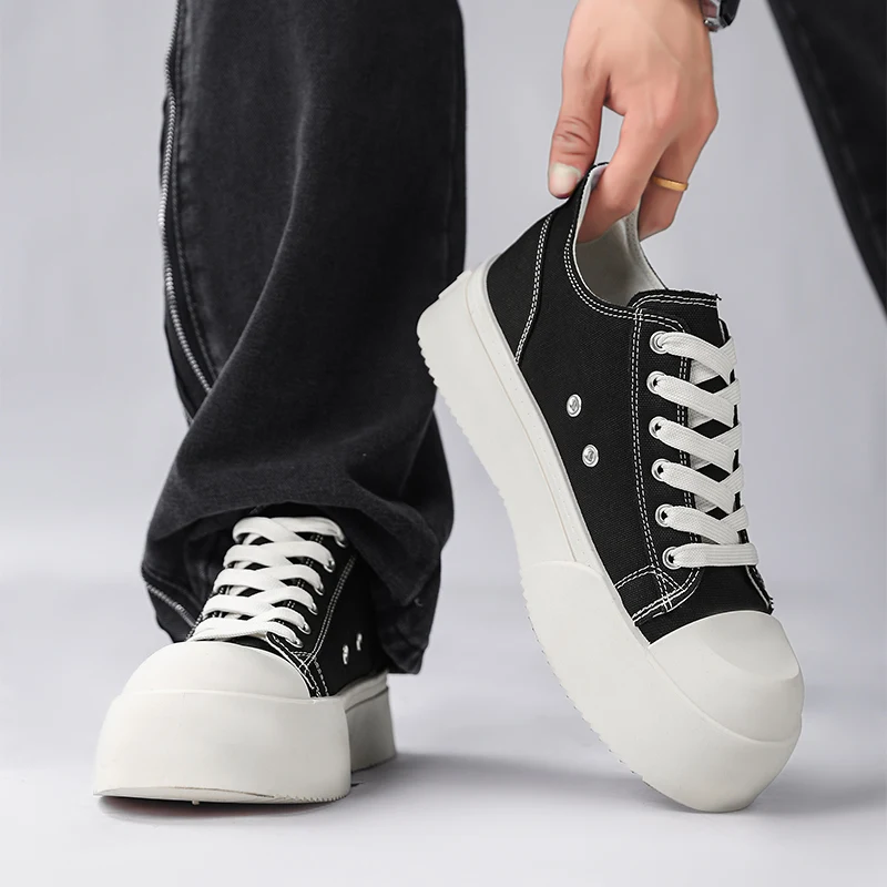 

New Classic Fashion Platform Shoes for Men Canvas Skate Shoes Platform Sneakers Men Height Increase Mens Shoes Кроссовки Мужские