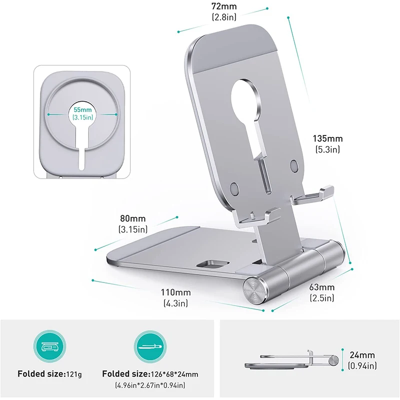 Tenmtoo Stand for MagSafe Charger Aluminum Desk Charging Stand Holder for iPhone 15 14 13 12 Series MagSafe Charger Not Included