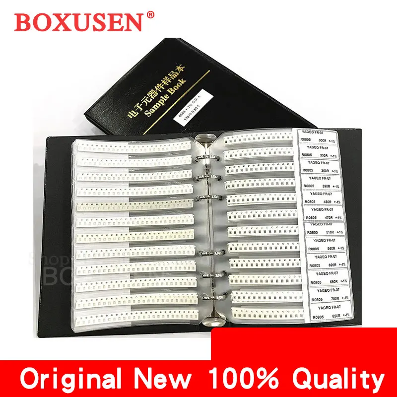 170 Values 50pcs Each 8500pcs SMD Resistor Sample Book 0201 0402 0603 0805 1206 1% 0R~10M Ohm Resistors Assortment Kit