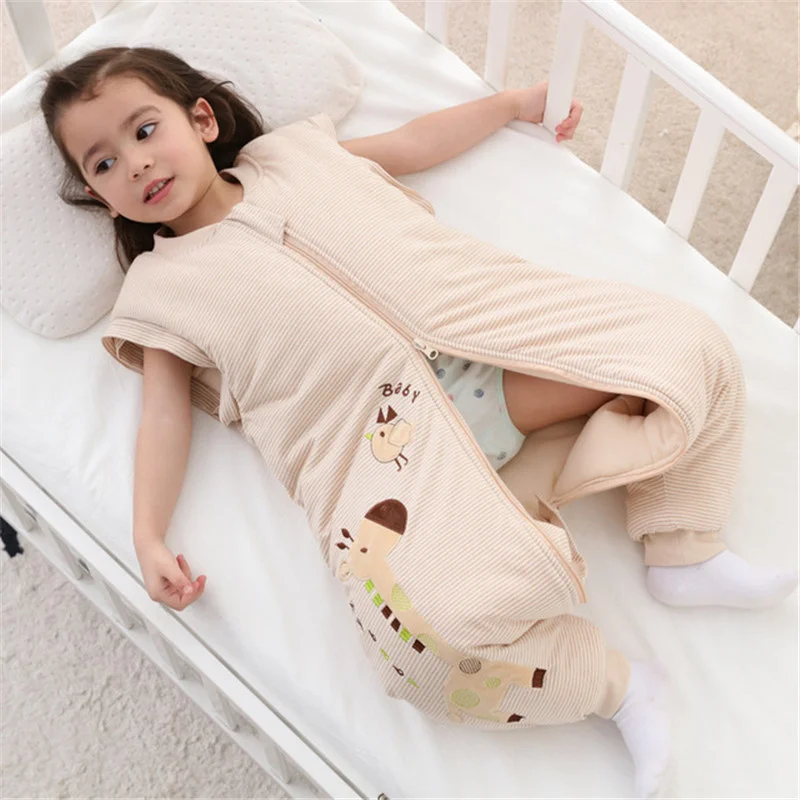 Cotton Thicken Sleeping Bag Baby Carriage Sack For Newborn Baby Cartoon Pattern Children Bedding Split Leg Warm Winter Clothes