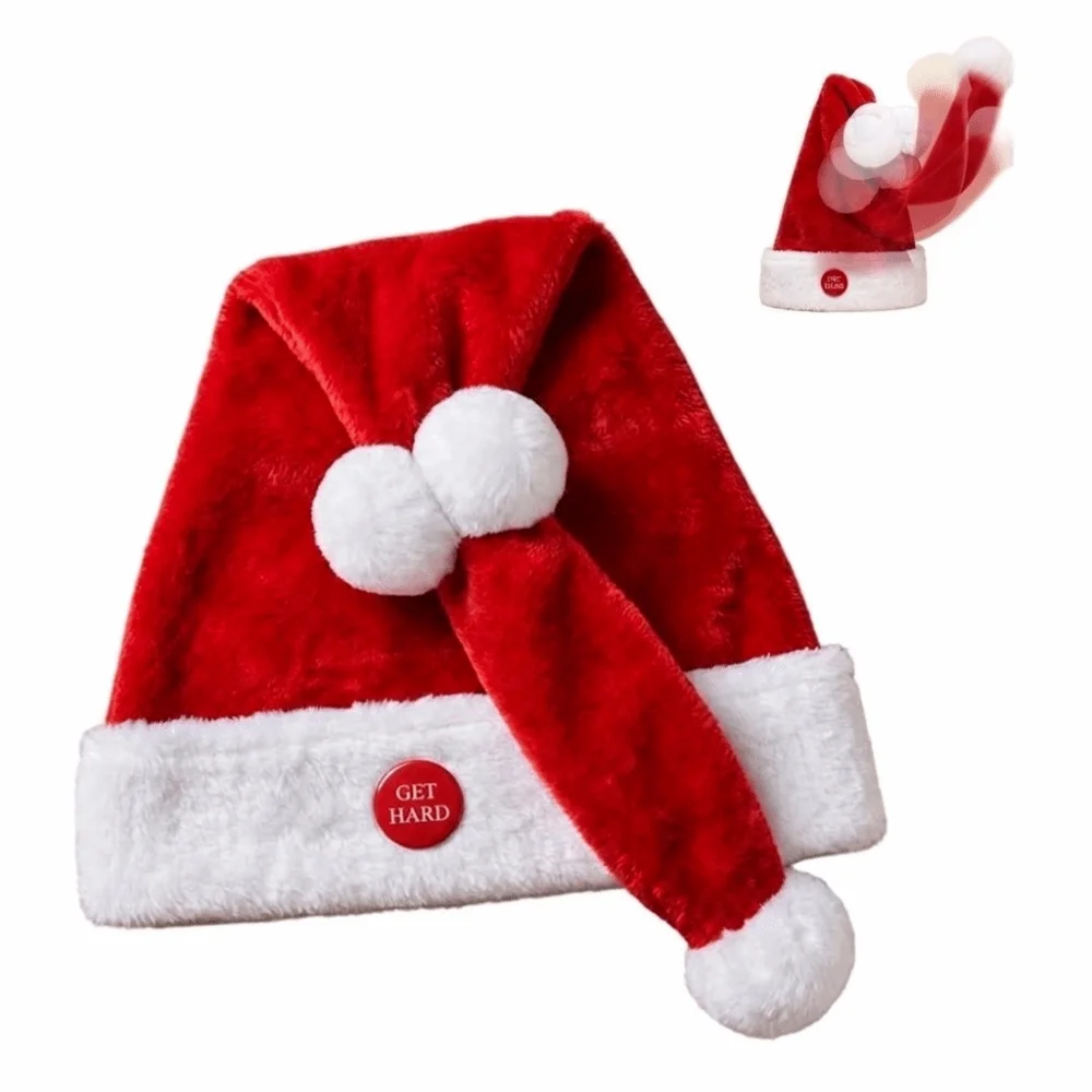 Motorized Motion Electric Christmas Hat Bobbing Motion Cute Swing Musical Hat Adjustable Fit Creative