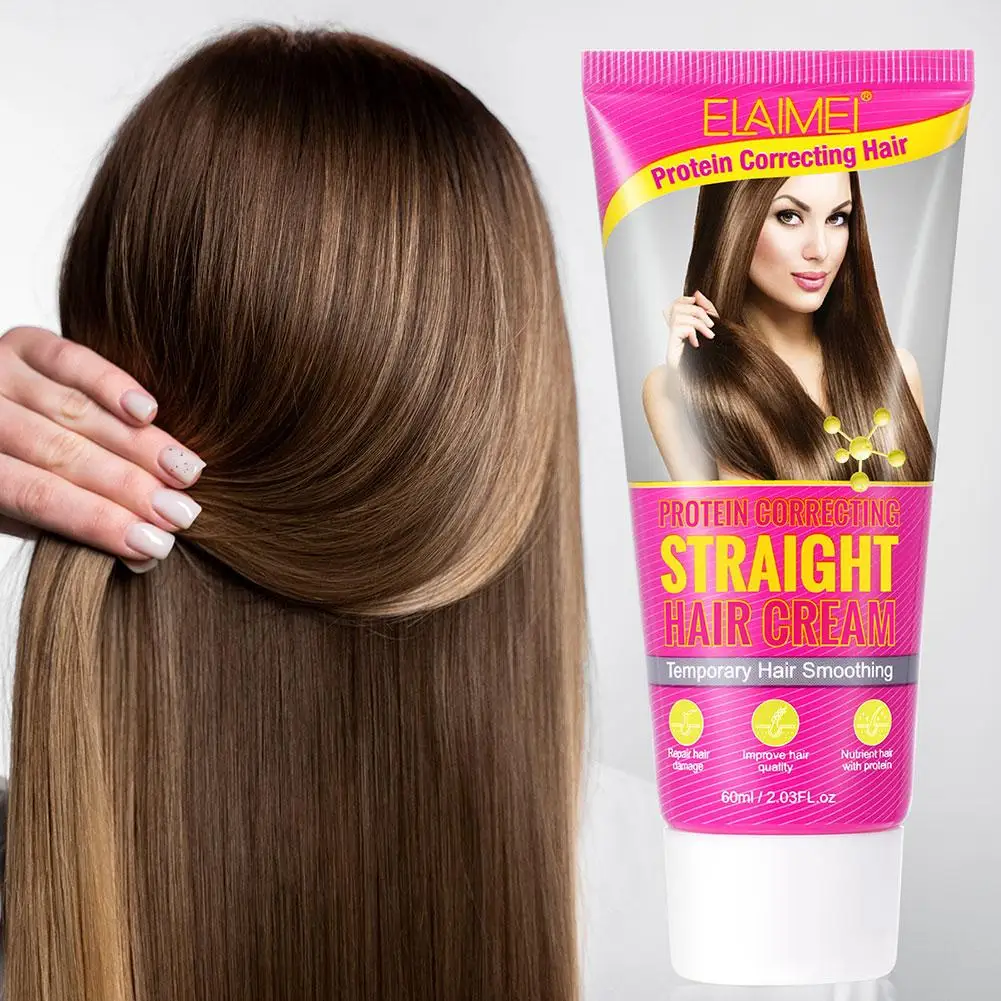 60ml Keratin Hair Straightening Cream Repair Damaged Hair Care Protein Correction Cream Treatment Tangle Frizz Hair Smooth Curly