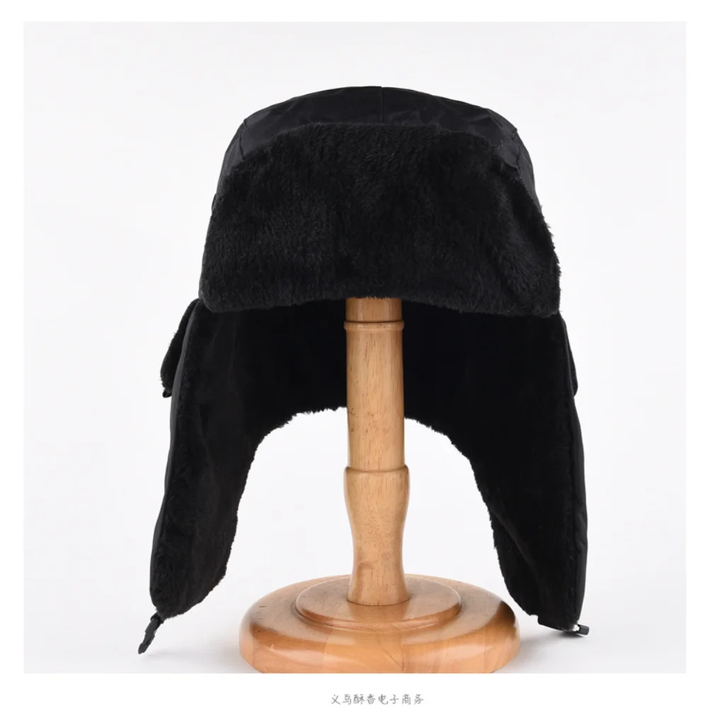 Unisex Men Women Russian Hat Trapper Bomber Warm Trooper Ear Flaps Winter Ski Hat Solid Fluffy Faux Fur Cap Headwear Bonnet