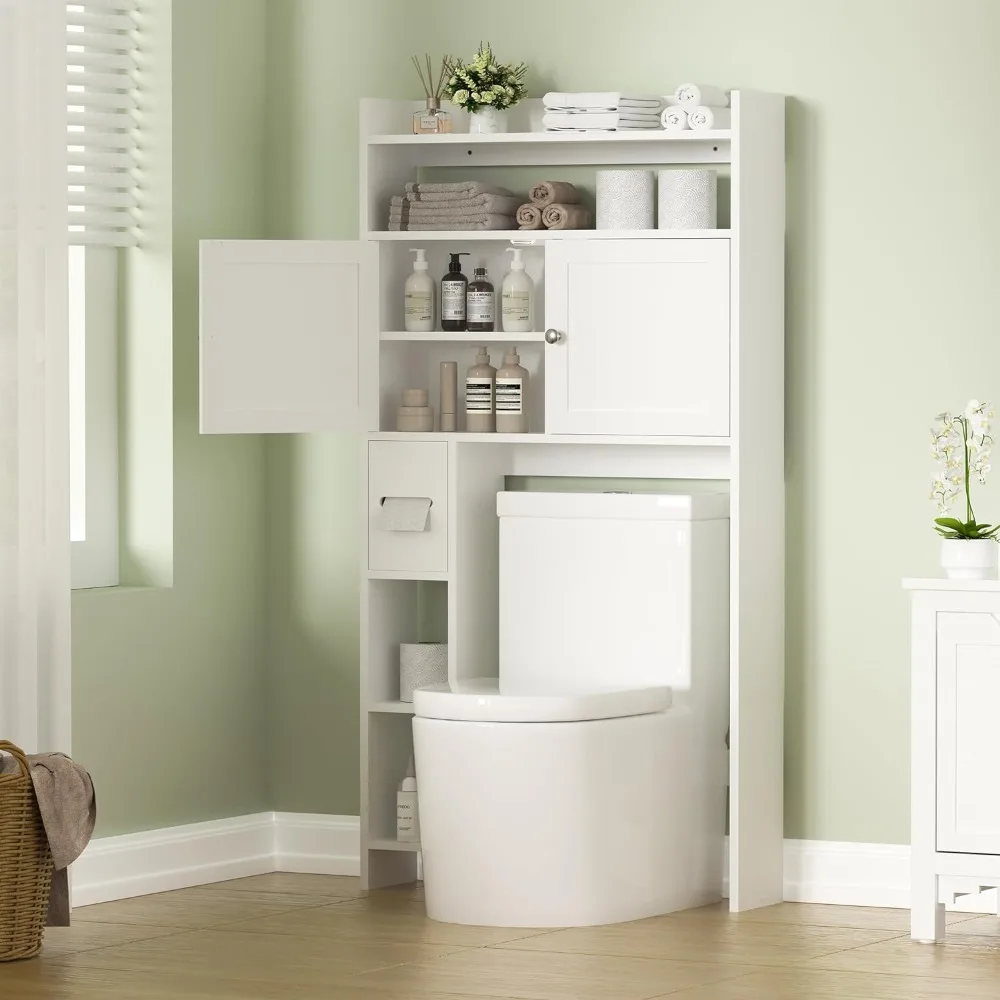 

Bathroom Cabinets with Toilet Paper Holder Stand, Space-Saving Toilet Storage Rack for Bathroom, Bathroom Cabinets