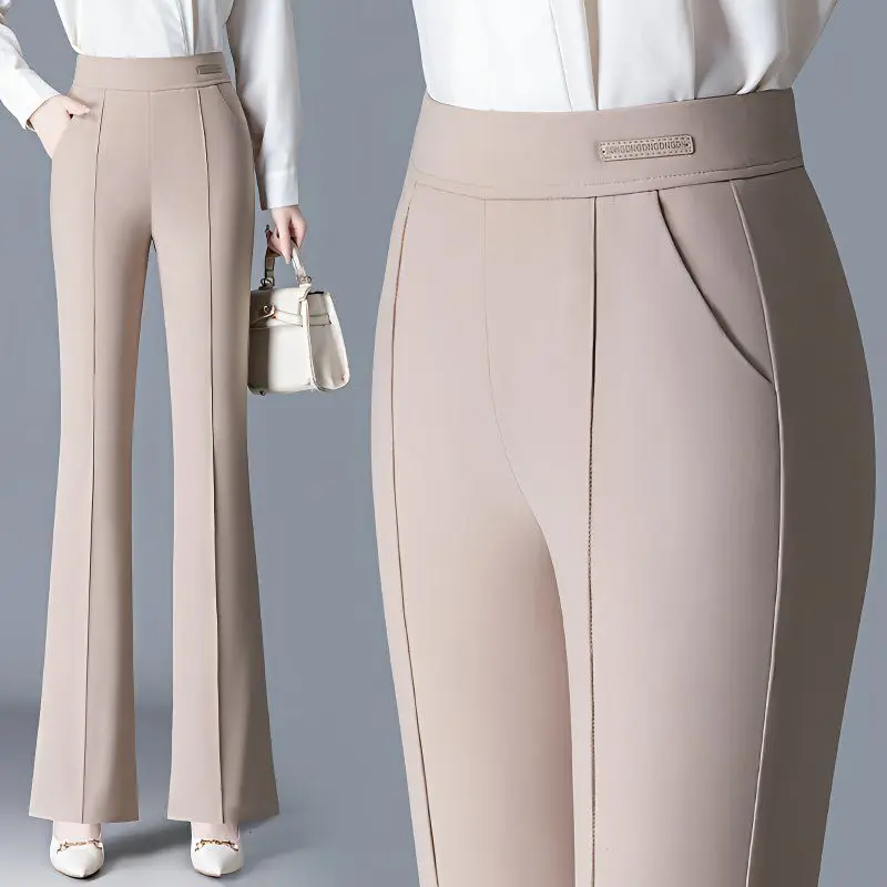 

Женские модные брюки большого размера 4XL, летние женские повседневные брюки с высокой талией, корейские женские однотонные тонкие брюки