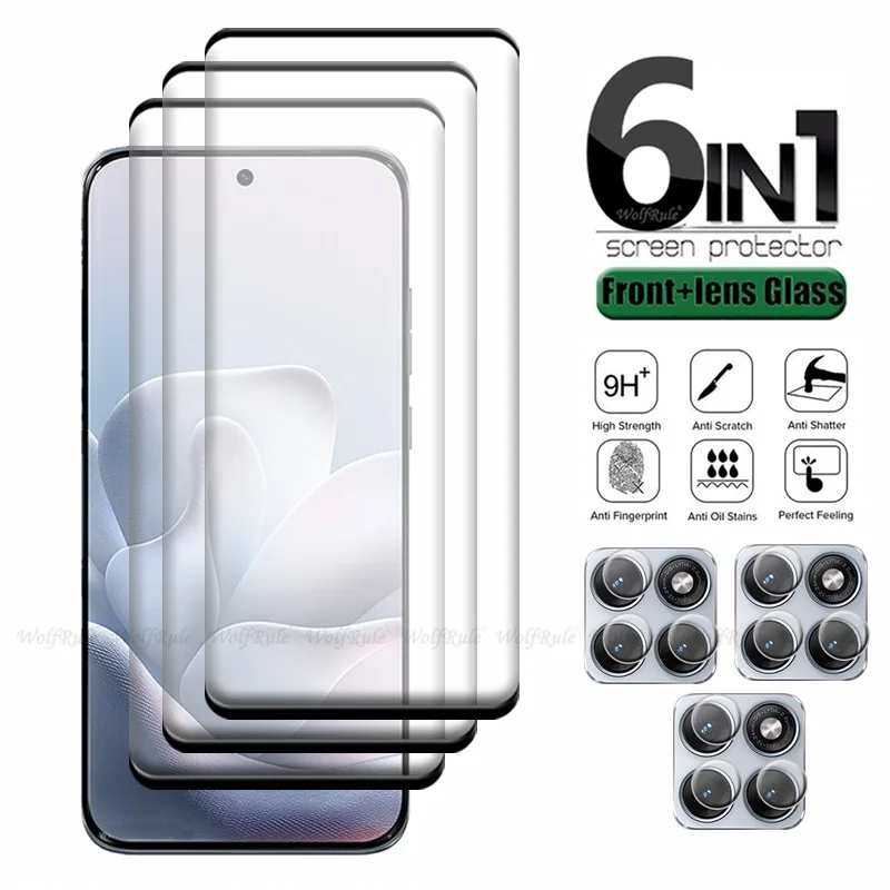 

Защитное стекло 6-в-1 для Moto Edge 70 Fusion, изогнутое стекло для экрана Motorola Moto Edge 70 Fusion, защитное стекло для объектива Moto Edge 70 Fusion