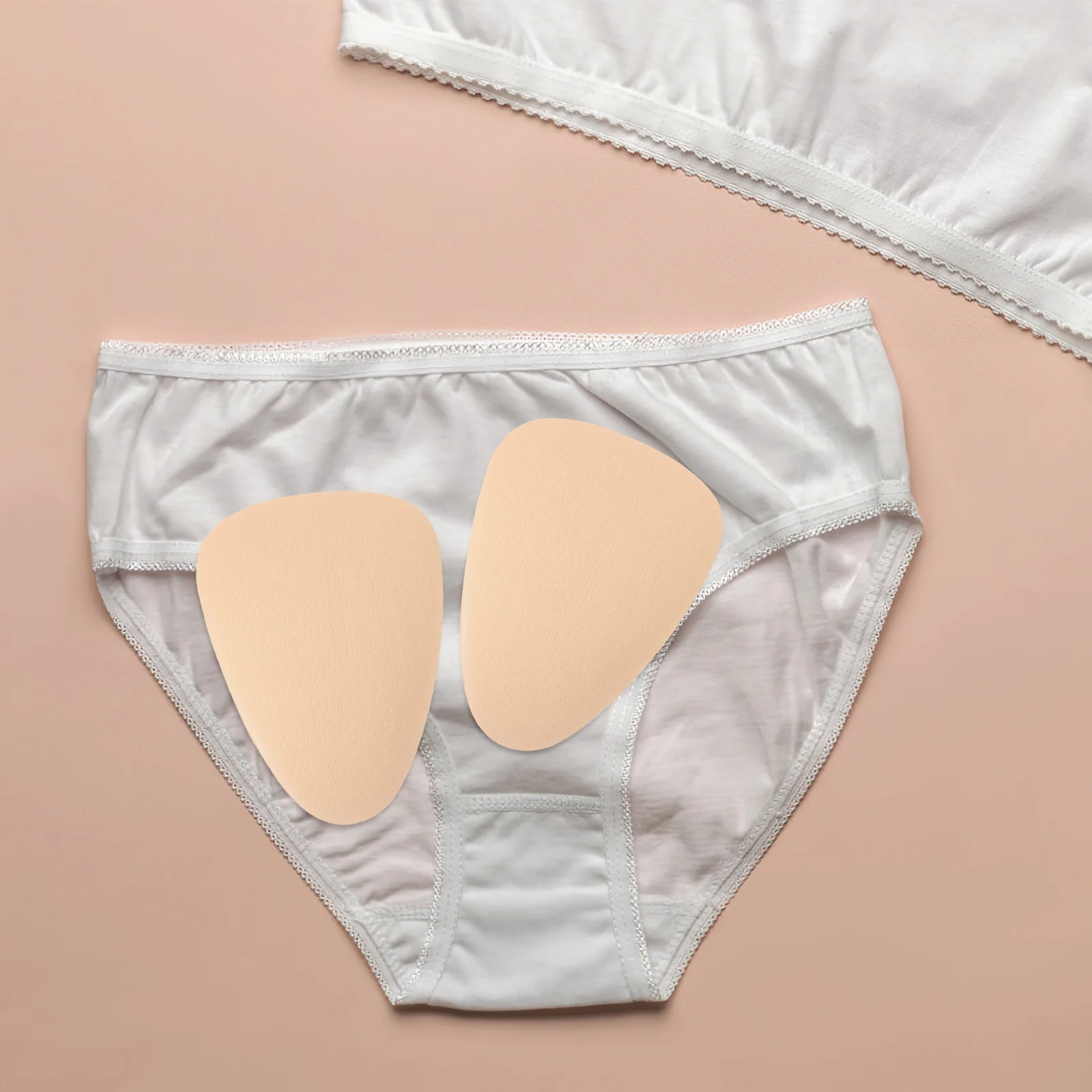 

2Pcs Chinlon Underwear Concealer Breathable Soft Comfortable Private Pad Insert for Yoga Pants Women Underwear Supplies