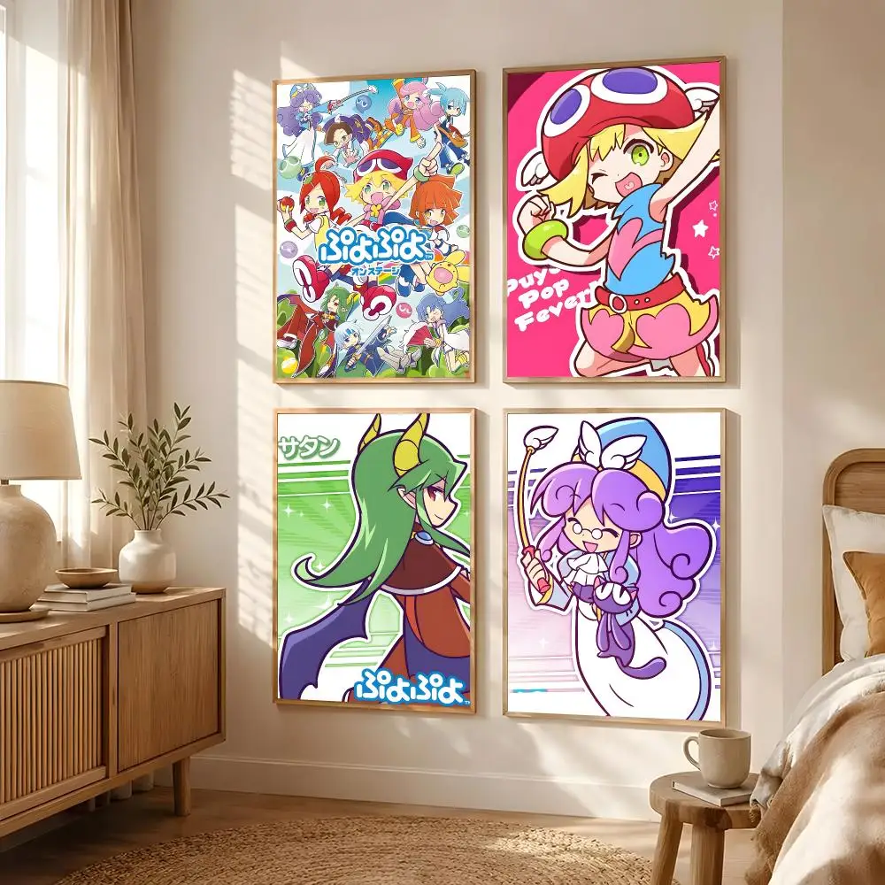 Game Puyo Pop Fever Poster Poster All-match HD Waterproof Self-Adhesive Wall Art Sticker For Home Bedroom