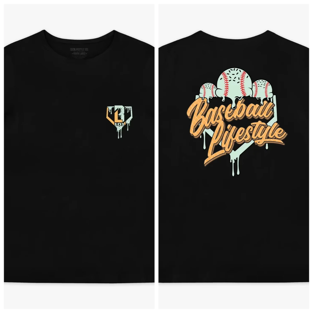 T-shirt de baseball pour hommes, crème glacée, moto, gymnastique, manches en pur coton, haut de sport de plein air, nouvelle collection été 2025