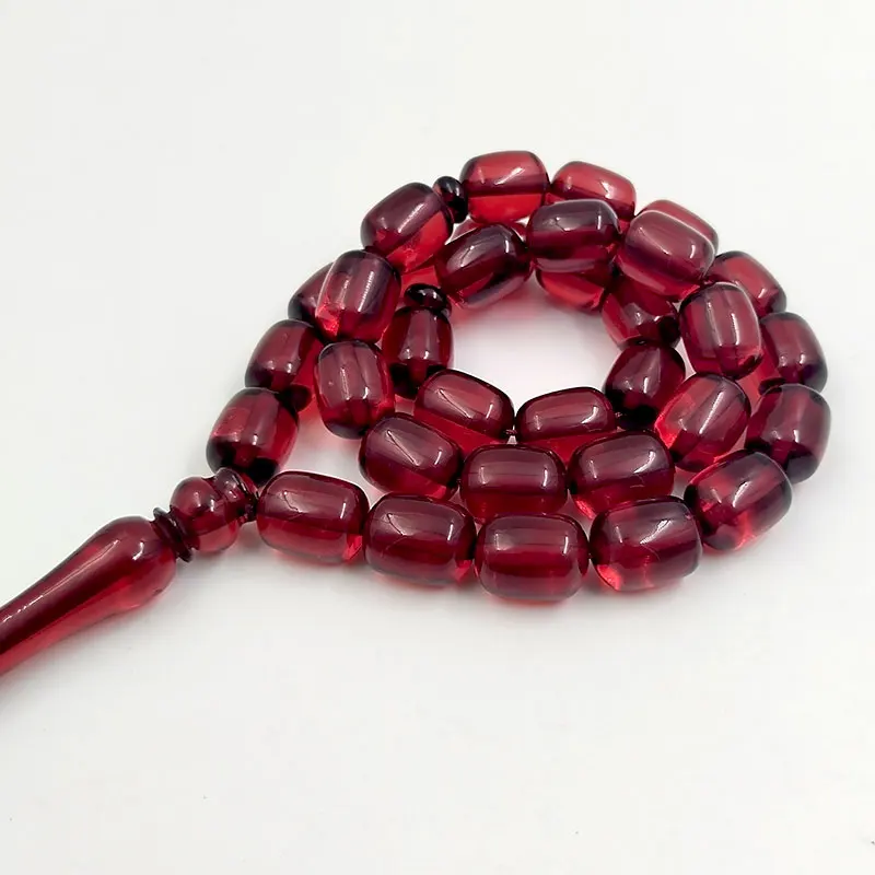 ALBASHAN 10X13MM Red Resin Tasbih  Misbaha prayer beads muslim Accessories Arabic rosary  jewelry Eid gift Islamic Bracelets